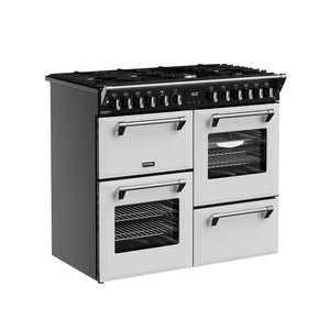 100cm Ice White Dual Fuel Range Cooker with six burners and three ovens, Eastbourne Uckfield Free Delivery. - DB Domestics