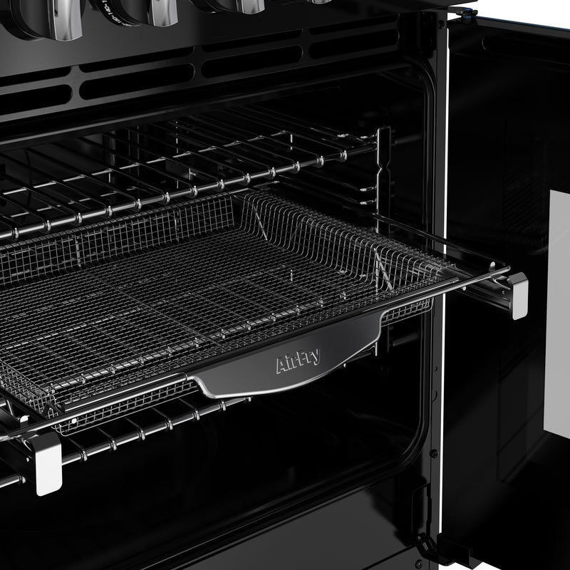 Midnight blue 100cm dual fuel range cooker with metal mesh basket and chrome racks Eastbourne Uckfield Free Delivery. - DB Domestics