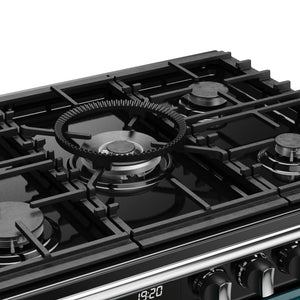 Deep marine 100cm dual fuel range cooker stovetop with five burners and black cast iron grates, Eastbourne Uckfield, Free. - DB Domestics