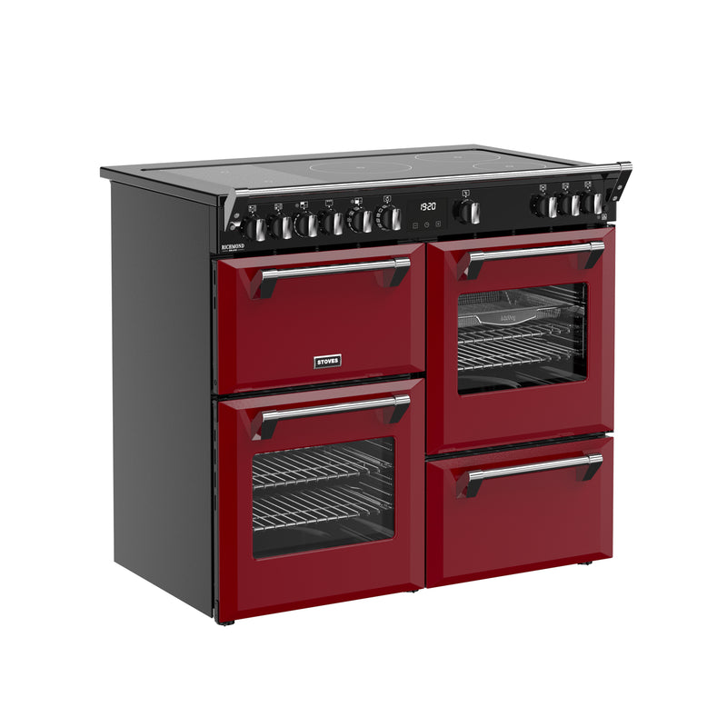 Stoves Richmond Deluxe 100cm Induction Range Cooker 444412026 Garnet Red