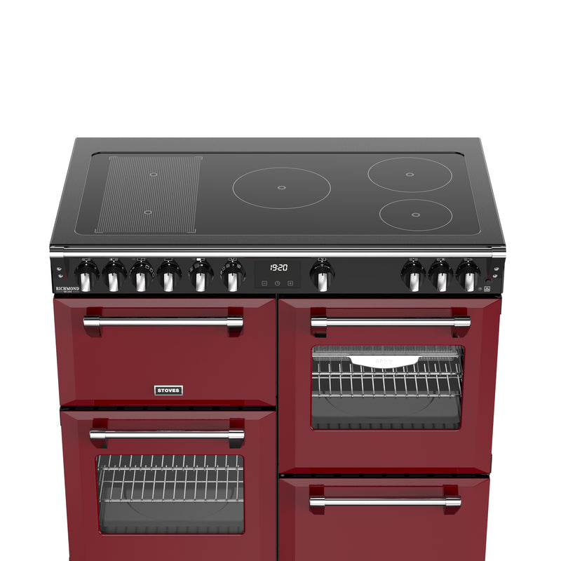 Stoves Richmond Deluxe 100cm Induction Range Cooker 444412026 Garnet Red