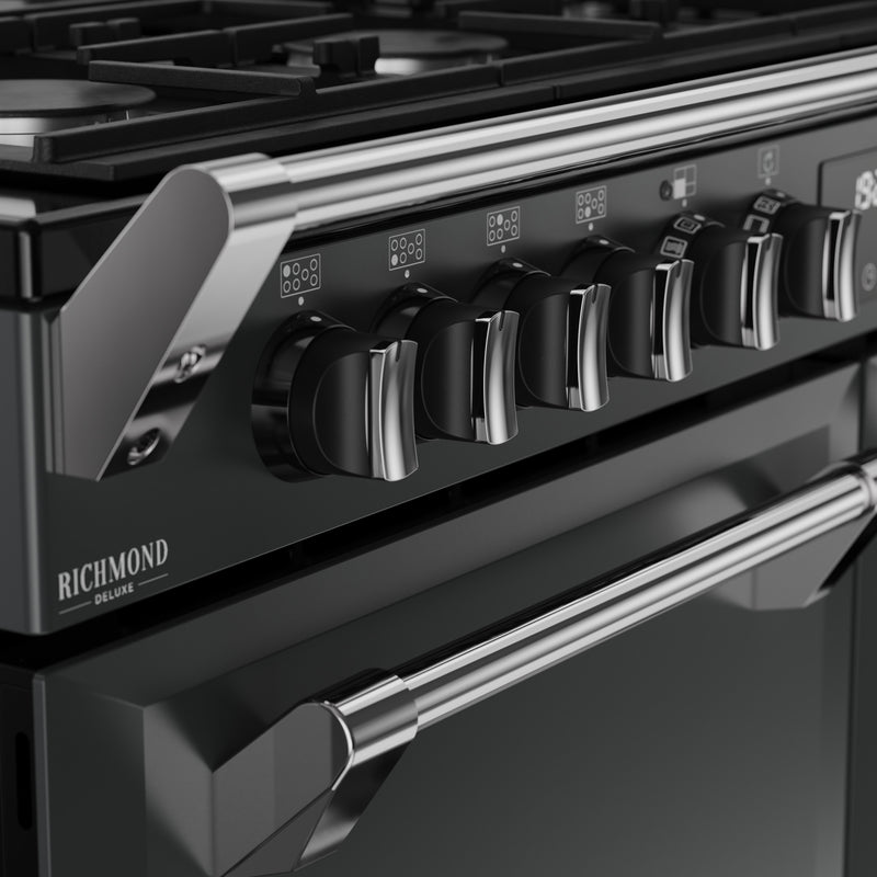 Stoves Richmond Deluxe Colour Boutique 110cm Dual Fuel Range Cooker 444412027 Anthracite Grey