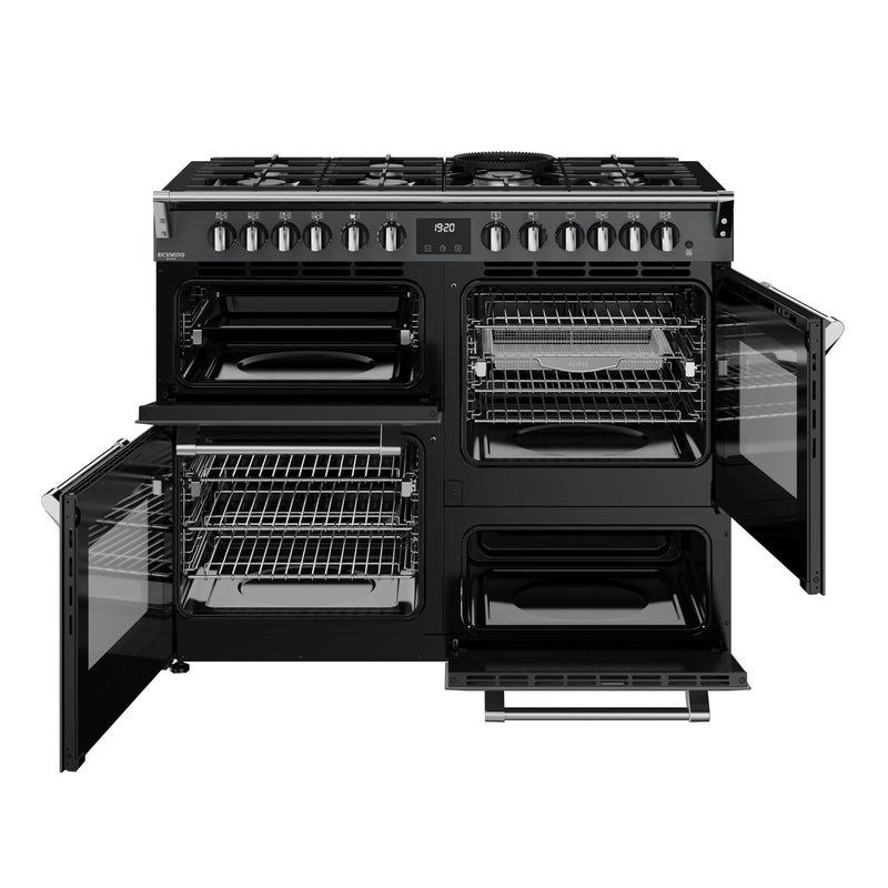 Stoves Richmond Deluxe Colour Boutique 110cm Dual Fuel Range Cooker 444412027 Anthracite Grey