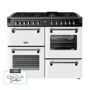 Stoves Richmond Deluxe Colour Boutique 110cm Dual Fuel Range Cooker 444412028 Ice White