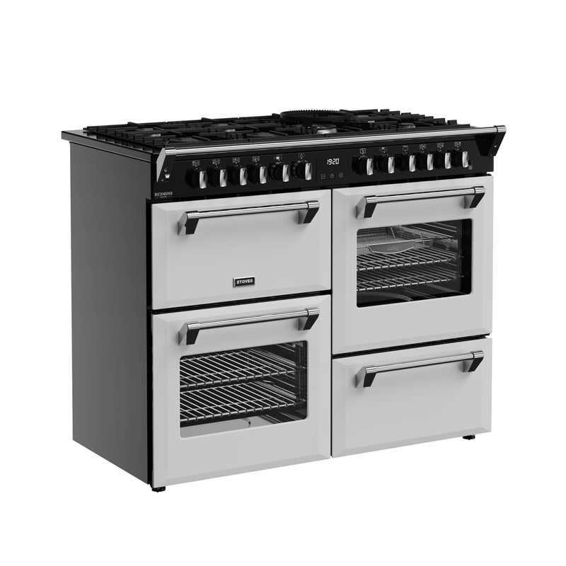 Stoves Richmond Deluxe Colour Boutique 110cm Dual Fuel Range Cooker 444412028 Ice White