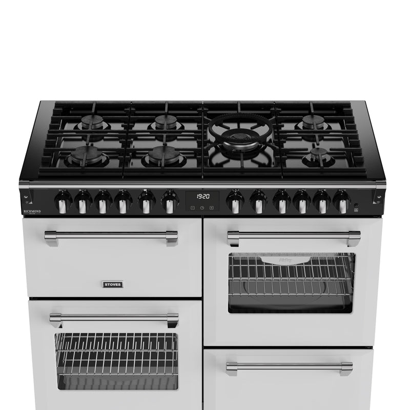 Stoves Richmond Deluxe Colour Boutique 110cm Dual Fuel Range Cooker 444412028 Ice White