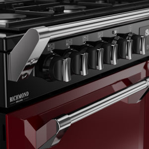 Stoves Richmond Deluxe Colour Boutique 110cm Dual Fuel Range Cooker 444412032 Garnet Red