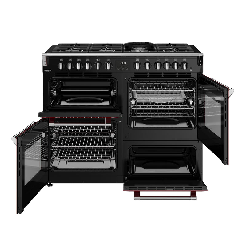 Stoves Richmond Deluxe Colour Boutique 110cm Dual Fuel Range Cooker 444412032 Garnet Red