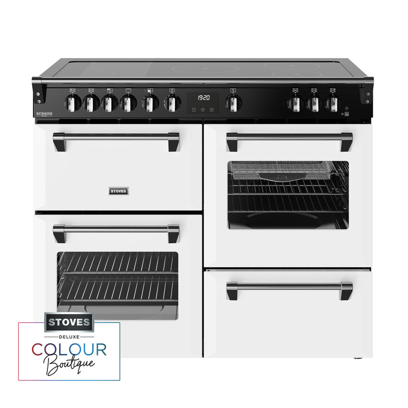 Stoves Richmond Deluxe Colour Boutique 110cm Induction Range Cooker 444412034 Ice White