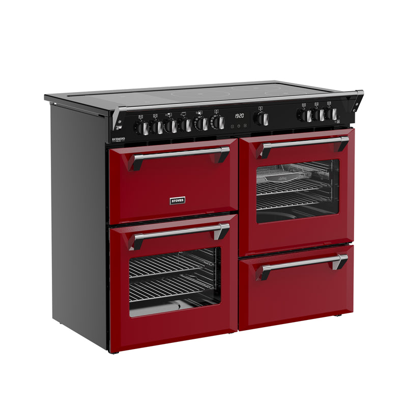Stoves Richmond Deluxe Colour Boutique 110cm Induction Range Cooker 444412038 Garnet Red