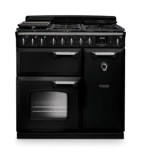 Rangemaster Classic Deluxe CLDL90DFPGBL/CM1 90cm Dual Fuel Gloss Black/Chrome