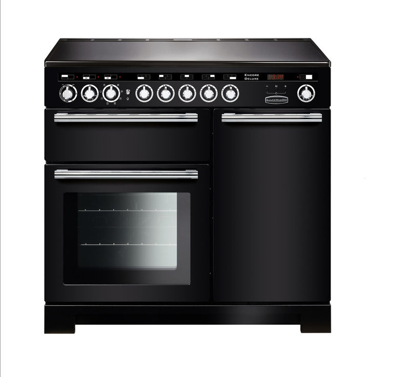 Rangemaster Encore Deluxe 100cm Induction Range Cooker Black with Chrome