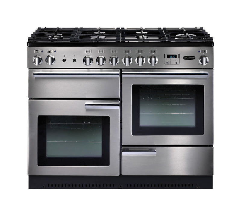 Rangemaster PROP110DFFSS/C Professional Plus 110cm Dual Fuel Range Cooker Stainless Steel with Chrome