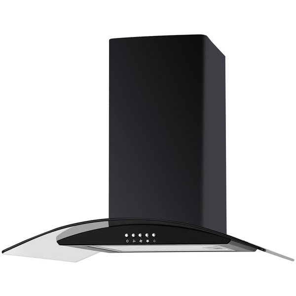 Bourne DBUBSCG60BK 60cm Curved Glass Chimney Hood
