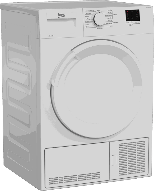 Beko DTLCE80041W Condenser Tumble Dryer - DB Domestic Appliances