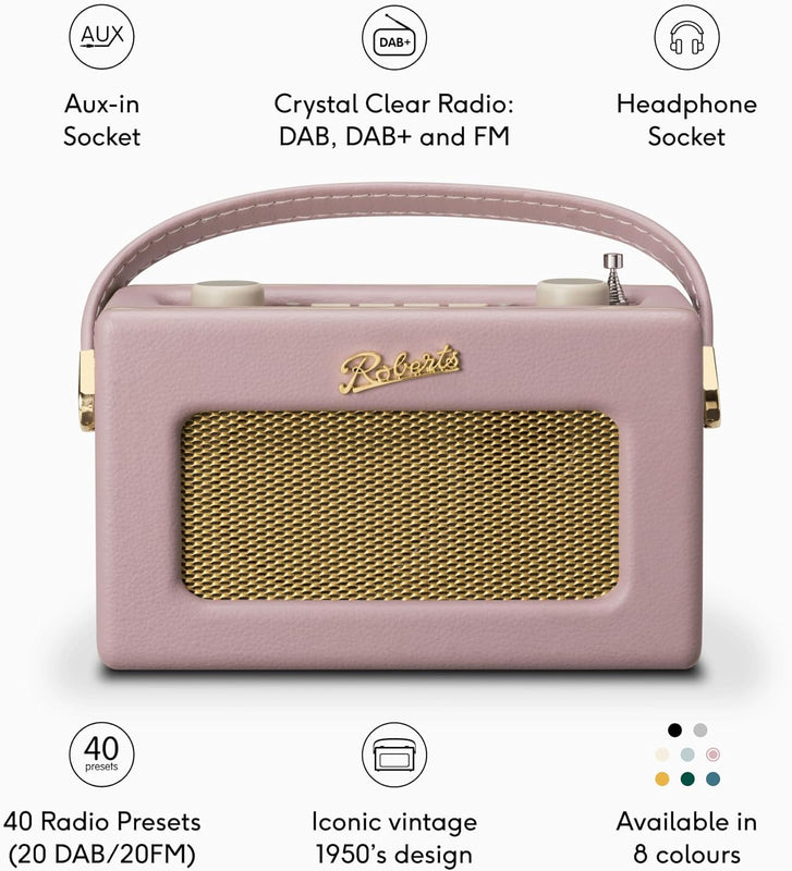 Roberts Radio Revival Uno BT DAB Radio | Dusky Pink