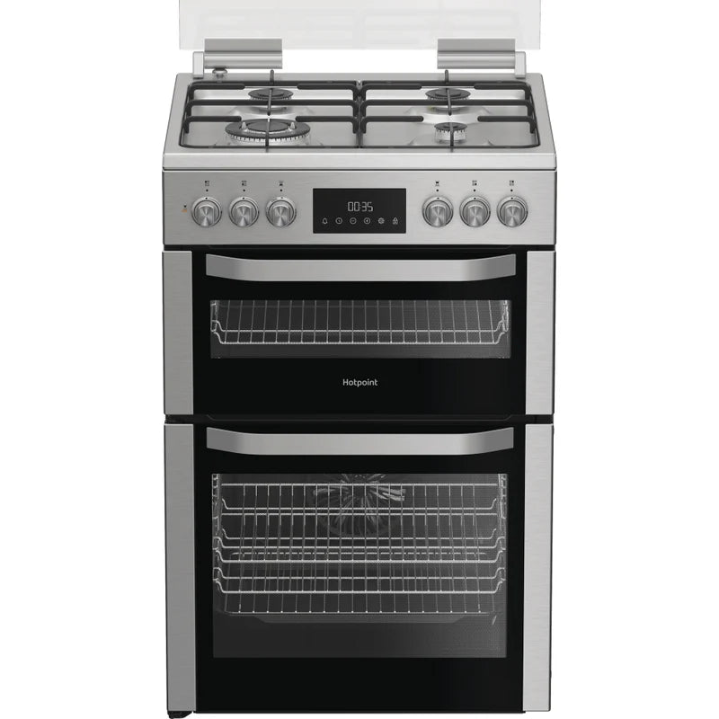 Hotpoint HDD6GDC2WX Stainless Steel Freestanding Dual Fuel Cooker
