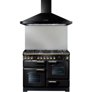 Rangemaster LEIHDC110BB 110cm Black / Brass Cooker Hood