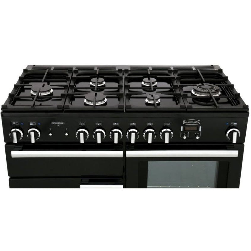 Rangemaster PROP110DFFGB/C Professional Plus 110cm Dual Fuel Range Cooker Black with Chrome