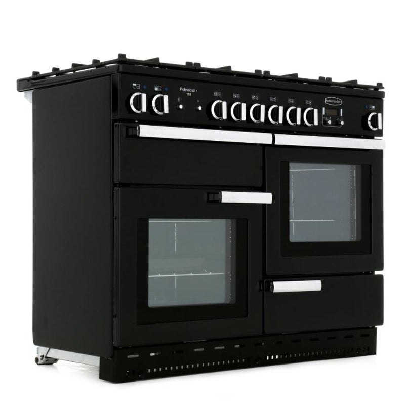 Rangemaster PROP110DFFGB/C Professional Plus 110cm Dual Fuel Range Cooker Black with Chrome