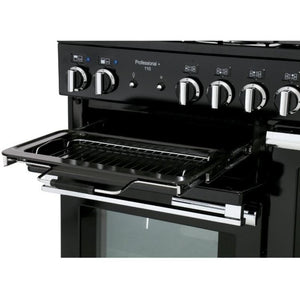 Rangemaster PROP110DFFGB/C Professional Plus 110cm Dual Fuel Range Cooker Black with Chrome
