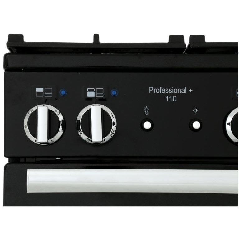 Rangemaster PROP110DFFGB/C Professional Plus 110cm Dual Fuel Range Cooker Black with Chrome