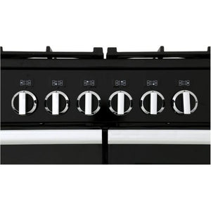 Rangemaster PROP110DFFGB/C Professional Plus 110cm Dual Fuel Range Cooker Black with Chrome