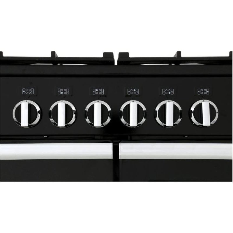 Rangemaster PROP110DFFGB/C Professional Plus 110cm Dual Fuel Range Cooker Black with Chrome