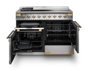 Rangemaster Elise Luxe ELS110EISS/AB 110cm Induction Range Cooker Stainless Steel with Antique Brass