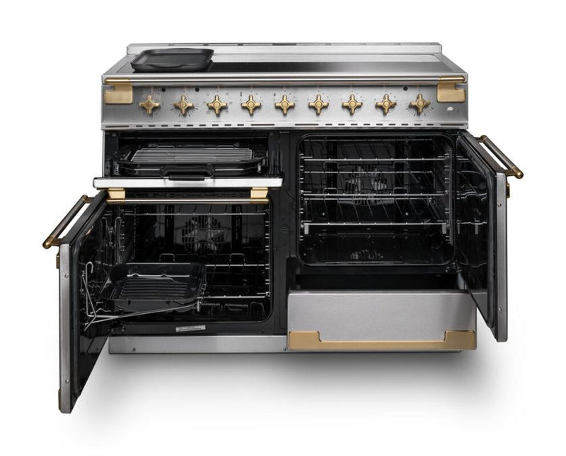 Rangemaster Elise Luxe ELS110EISS/AB 110cm Induction Range Cooker Stainless Steel with Antique Brass
