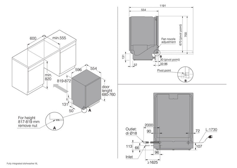 ASKO DFI545N.UK 14 Place Integrated Full Size Dishwasher