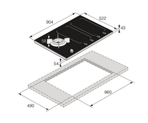 ASKO HIG89524BGB1 90cm Induction / Gas Hob