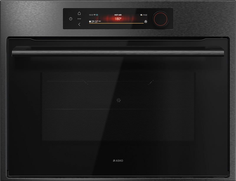 ASKO OCM64BSH 45cm Black Steel Built In Combination Microwave Oven