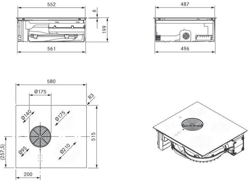 BORA PURSU 60cm Vented Induction Hob - S PURE Series - Black