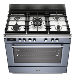 DeLonghi Bassano BS965MXS 90cm Single Cavity Dual Fuel Range Cooker Slate Grey