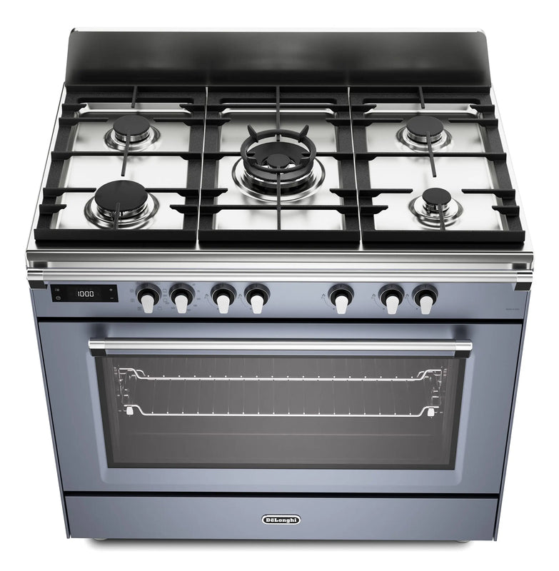 DeLonghi Bassano BS965MXS 90cm Single Cavity Dual Fuel Range Cooker Slate Grey