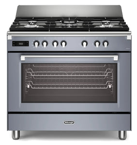 DeLonghi Bassano BS965MXS 90cm Single Cavity Dual Fuel Range Cooker Slate Grey