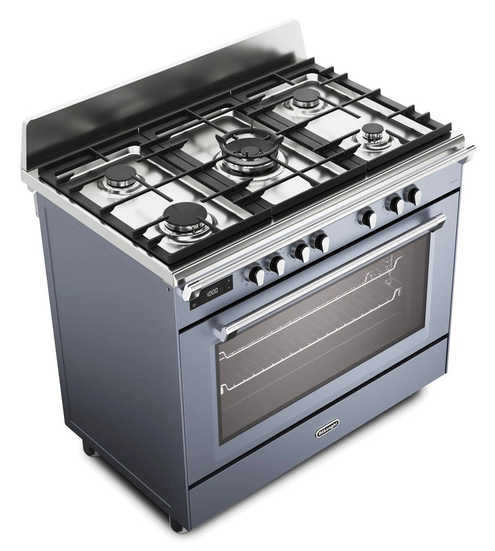 DeLonghi Bassano BS965MXS 90cm Single Cavity Dual Fuel Range Cooker Slate Grey