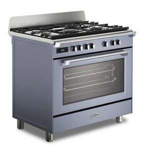 DeLonghi Bassano BS965MXS 90cm Single Cavity Dual Fuel Range Cooker Slate Grey