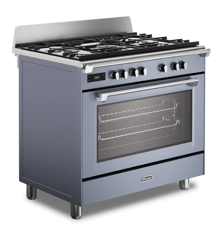 DeLonghi Bassano BS965MXS 90cm Single Cavity Dual Fuel Range Cooker Slate Grey
