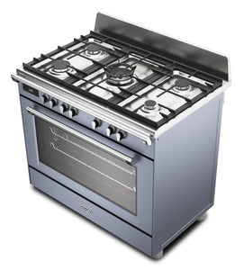 DeLonghi Bassano BS965MXS 90cm Single Cavity Dual Fuel Range Cooker Slate Grey