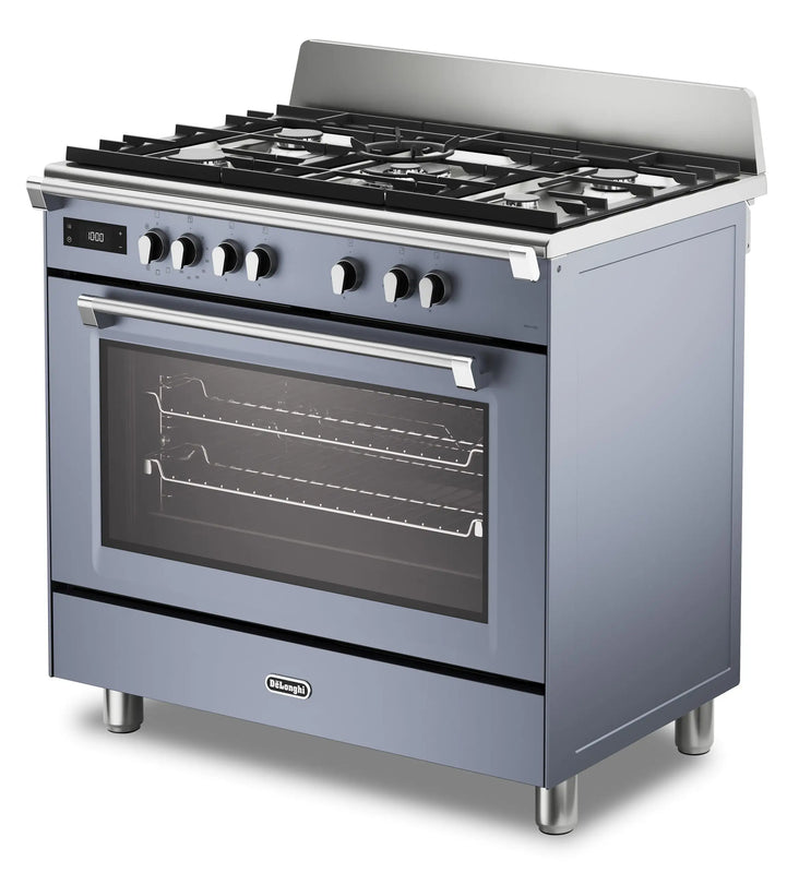 DeLonghi Bassano BS965MXS 90cm Single Cavity Dual Fuel Range Cooker Slate Grey
