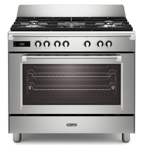 DeLonghi Bassano BS965MXX 90cm Single Cavity Dual Fuel Range Cooker Stainless Steel