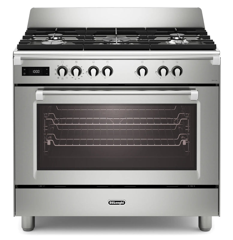 DeLonghi Bassano BS965MXX 90cm Single Cavity Dual Fuel Range Cooker Stainless Steel