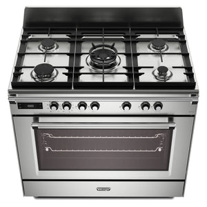 DeLonghi Bassano BS965MXX 90cm Single Cavity Dual Fuel Range Cooker Stainless Steel