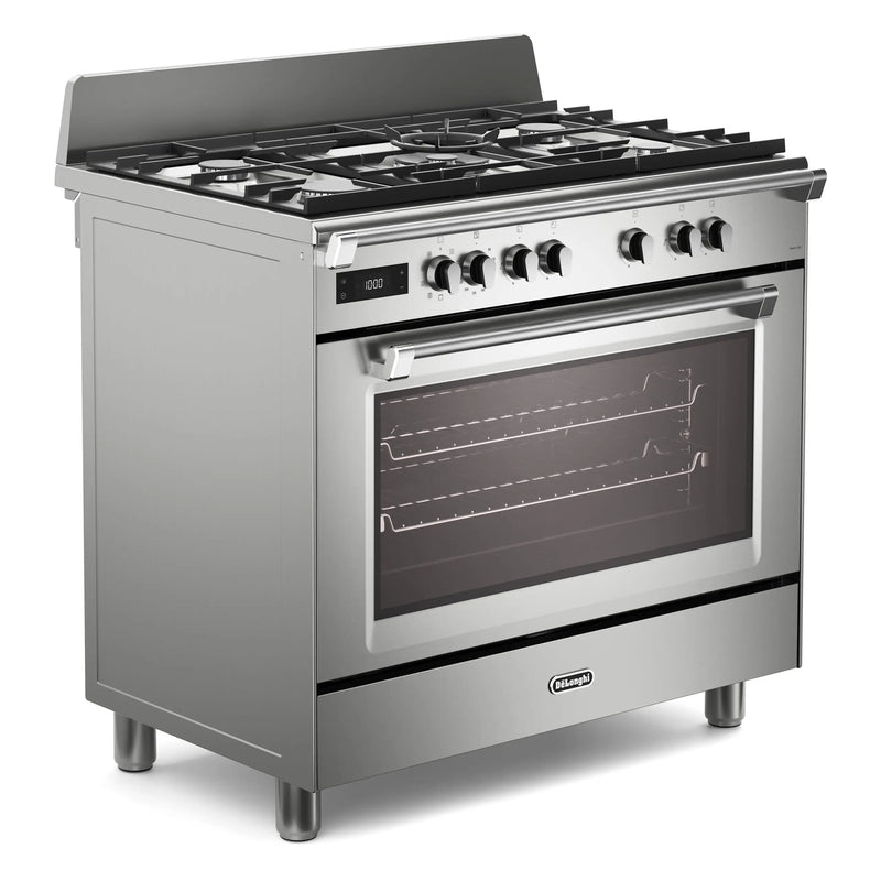 DeLonghi Bassano BS965MXX 90cm Single Cavity Dual Fuel Range Cooker Stainless Steel