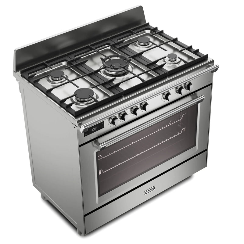 DeLonghi Bassano BS965MXX 90cm Single Cavity Dual Fuel Range Cooker Stainless Steel