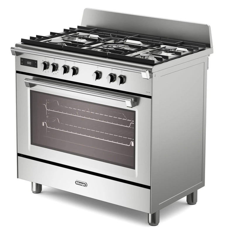 DeLonghi Bassano BS965MXX 90cm Single Cavity Dual Fuel Range Cooker Stainless Steel