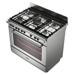 DeLonghi Bassano BS965MXX 90cm Single Cavity Dual Fuel Range Cooker Stainless Steel