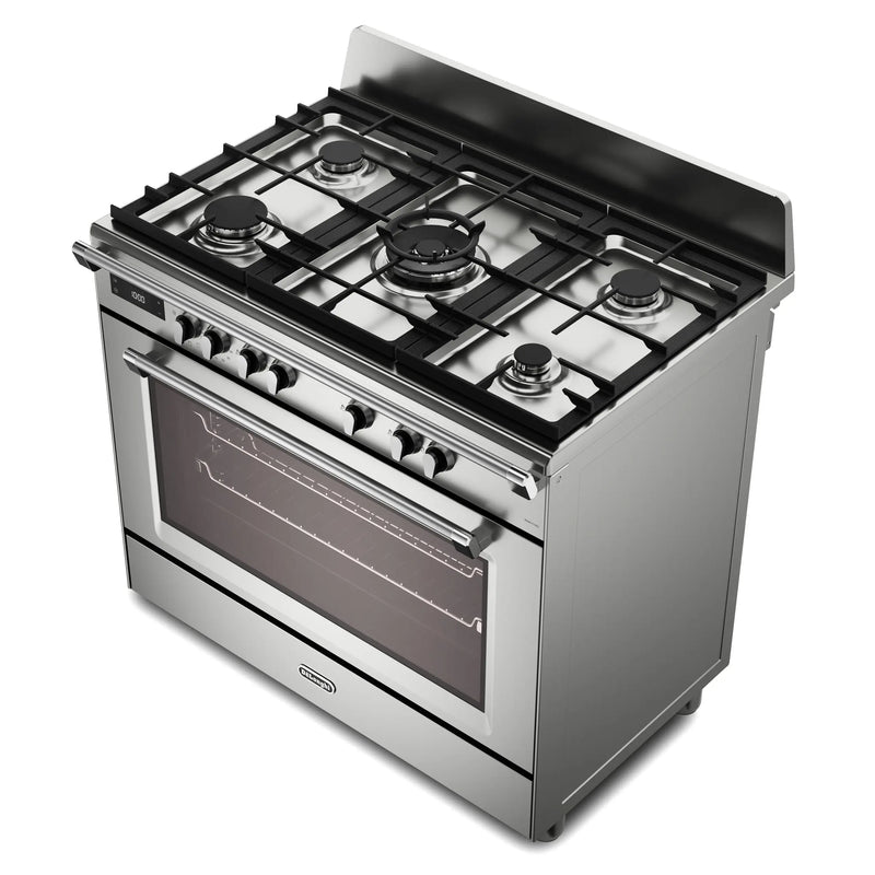 DeLonghi Bassano BS965MXX 90cm Single Cavity Dual Fuel Range Cooker Stainless Steel
